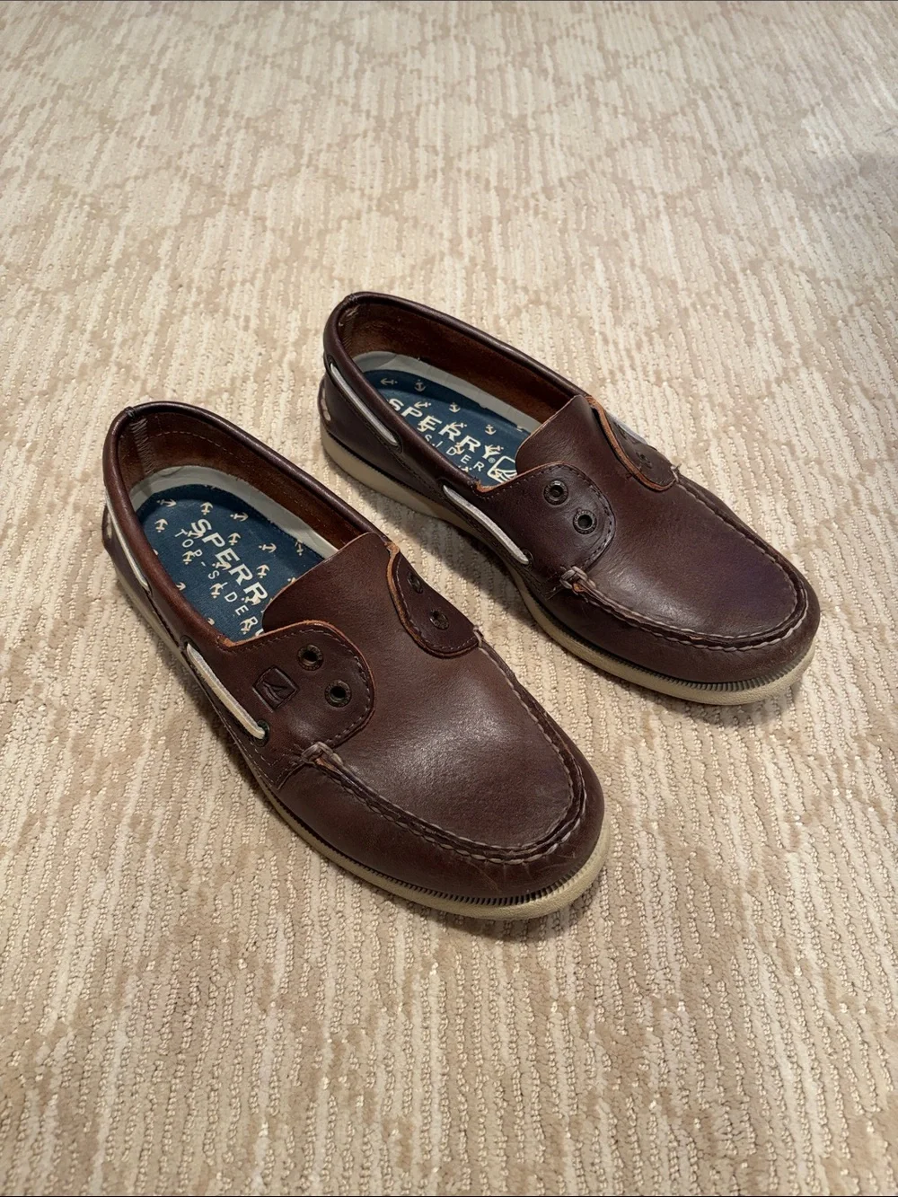 Sperry Men's Dark Brown Leather Boat Shoes